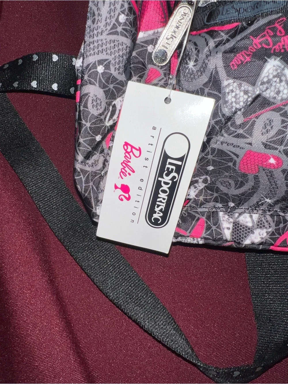 LeSportsac Pink & Black Patterned Women's Backpack artist edition (BARBIE)